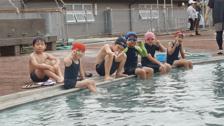水泳授業　中学校 久志小中学校ブログ : 6月１８日(火) 今年初めての水泳授業